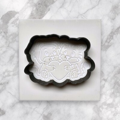 3D-Plastic Cutter + Stencil Set PYO Cookies Lover Cats;7 cm - Thumbnail