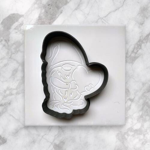 3D-Plastic Cutter + Stencil Set PYO Cookies Lover Gnome-2; 7 cm