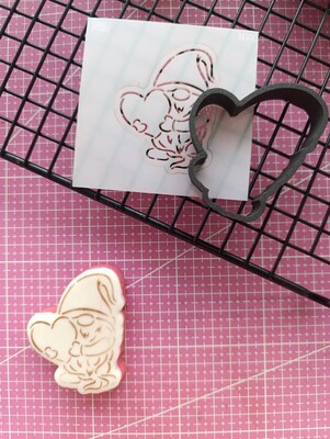 3D-Plastic Cutter + Stencil Set PYO Cookies Lover Gnome-2; 7 cm - Thumbnail