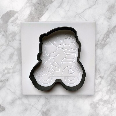 3D-Plastic Cutter + Stencil Set PYO Cookies Lover Gnome;7 cm - Thumbnail