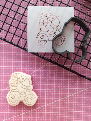 3D-Plastic Cutter + Stencil Set PYO Cookies Lover Gnome;7 cm - Thumbnail