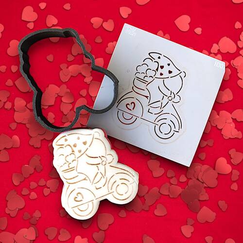 3D-Plastic Cutter + Stencil Set PYO Cookies Lover Gnome;7 cm