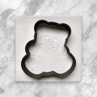 3D-Plastic Cutter + Stencil Set PYO Cookies Lover Teddy-3; 7 cm - Thumbnail