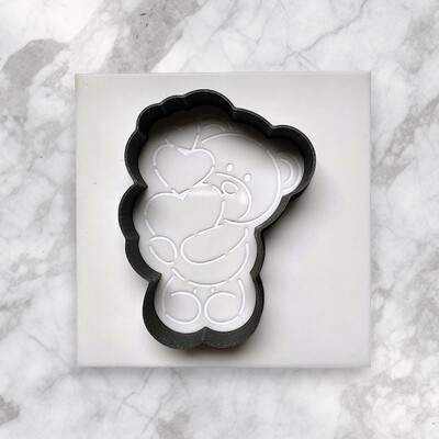 3D-Plastic Cutter + Stencil Set PYO Cookies Lover Teddy-2; 7 cm - Thumbnail