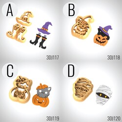 Paku Malzeme - 3D-Plastic mini cutter HALLOWEEN THEME-5