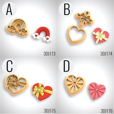 Paku Malzeme - 3D-Plastic mini cutter VALENTINES THEME-3