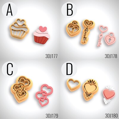 Paku Malzeme - 3D-Plastic mini cutter VALENTINES THEME-4