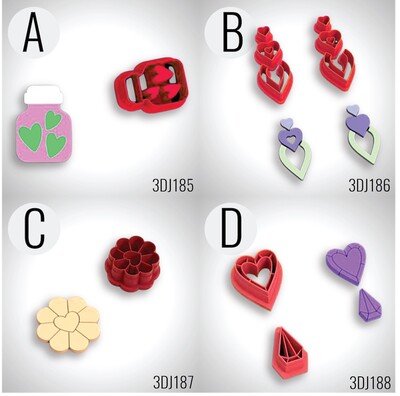 Paku Malzeme - 3D-Plastic mini cutter VALENTINES THEME-6