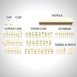 Paku Malzeme - 3D-Plastic stamp ALPHABET Script Ruler (1)