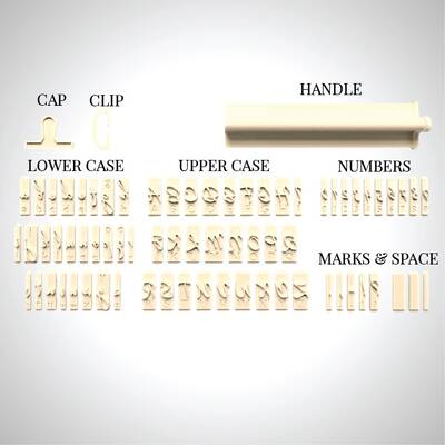 3D-Plastic stamp ALPHABET Script Ruler