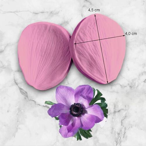 Anemone petal veiner set of 2 pcs; 45x40 mm