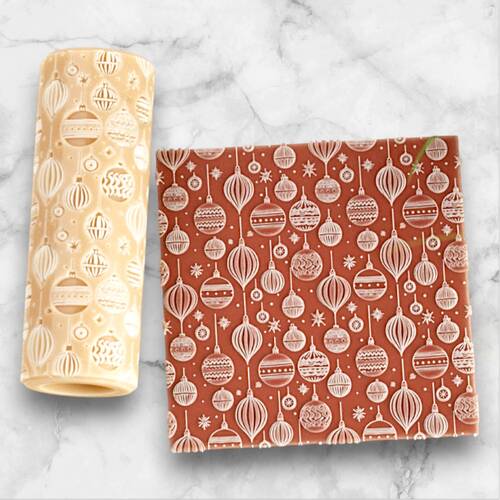 Desenli Plastik Merdane Baubles Ornaments; 75x26 mm