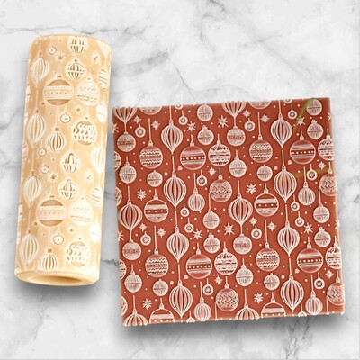 Paku Malzeme - Desenli Plastik Merdane Baubles Ornaments; 75x26 mm