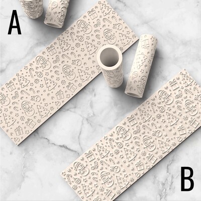 Paku Malzeme - Desenli Plastik Merdane Christmas Pattern-4; 100x30 mm