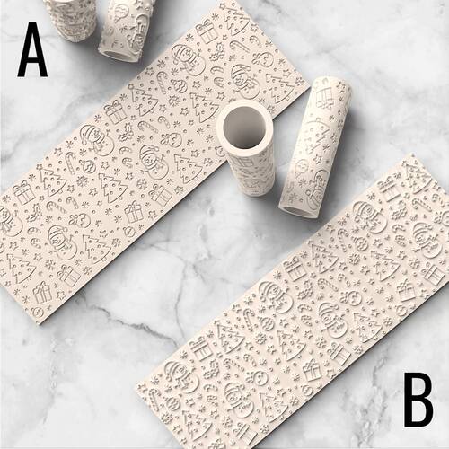 Desenli Plastik Merdane Christmas Pattern-4; 100x30 mm