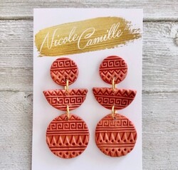 Desenli Plastik Merdane Indian Aztec; 8,0*2,4 cm - Thumbnail