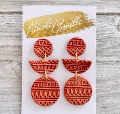 Desenli Plastik Merdane Indian Aztec; 8,0*2,4 cm