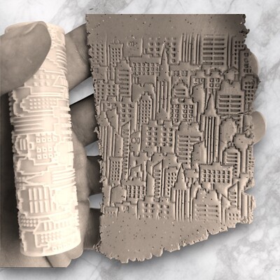 Paku Malzeme - Desenli Plastik Merdane Old Canal Houses; 70x19 mm