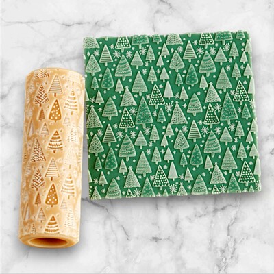 Paku Malzeme - Desenli Plastik Merdane Pine Trees-2; 75x26 mm