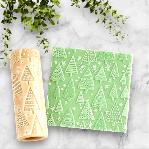 Desenli Plastik Merdane Pine Trees; 75x26 mm