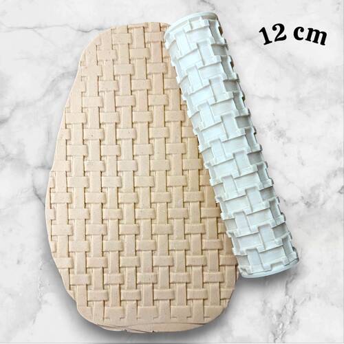 Desenli Plastik Merdane Rattan; 7,5*1,5 cm