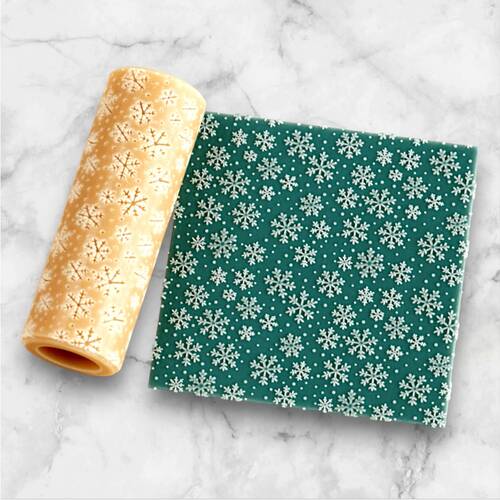 Desenli Plastik Merdane Snowflakes-1; 75x26 mm