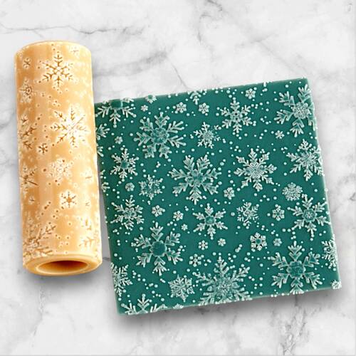 Desenli Plastik Merdane Snowflakes-2; 75x26 mm