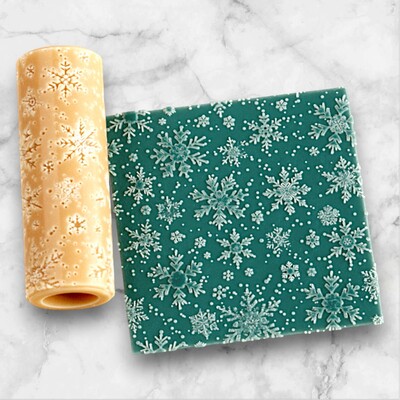 Paku Malzeme - Desenli Plastik Merdane Snowflakes-2; 75x26 mm