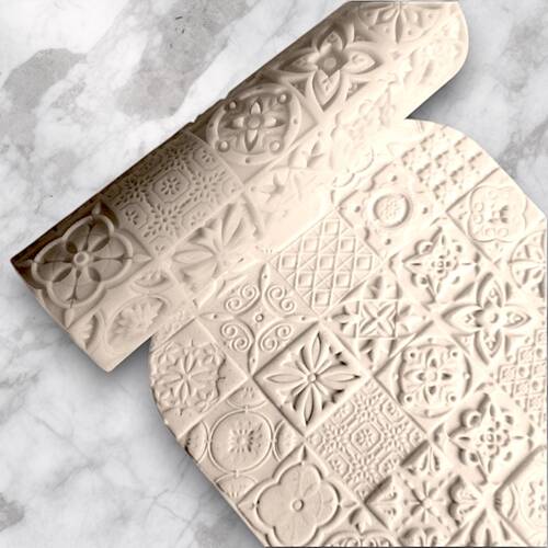 Desenli Plastik Merdane Spanish Tiles; 100x28 mm