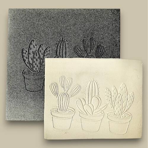 Doku transfer matı Cactus Set-1; 15*15 cm