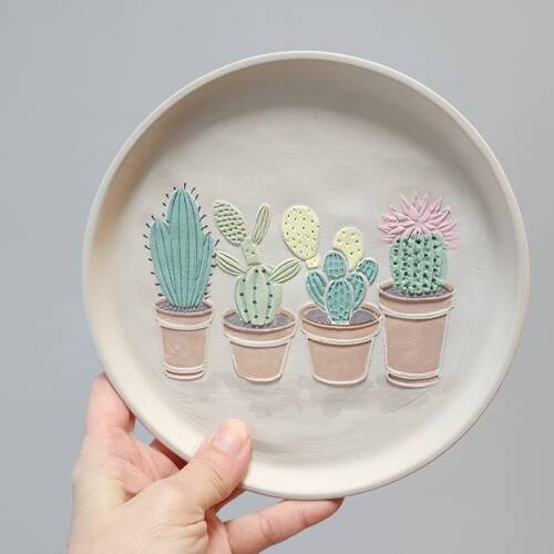 Doku transfer matı Cactus Set-2; 15*15 cm