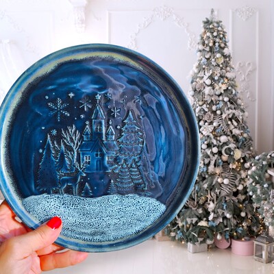 Paku Malzeme - Doku transfer matı Christmas Village; 15x15 cm (1)