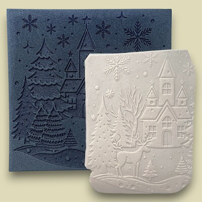 Doku transfer matı Christmas Village; 15x15 cm