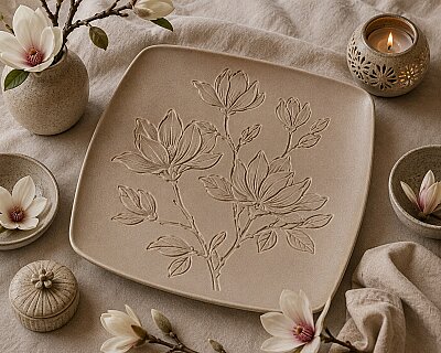 Doku transfer matı Magnolias; 30x30 cm (1)