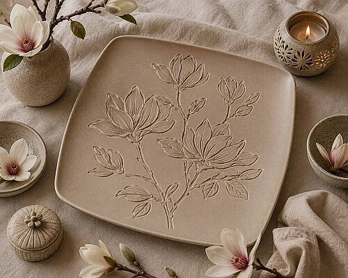 Doku transfer matı Magnolias; 30x30 cm - 2