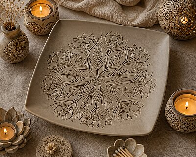 Doku transfer matı Mandala Flower; 30x30 cm (1)