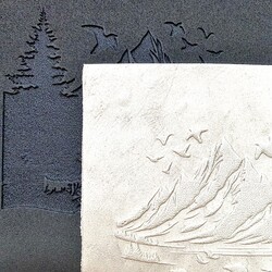 Paku Malzeme - Doku transfer matı Penguins in Mountains; 15x15 cm (1)