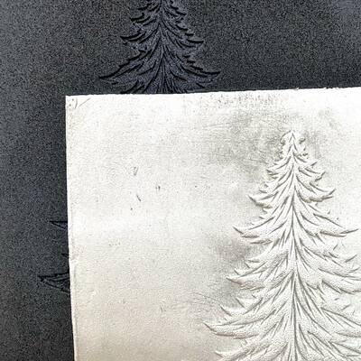 Doku transfer matı Single Pine Tree-2; 15*15 cm