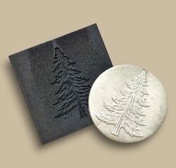 Paku Malzeme - Doku transfer matı Single Pine Tree-2; 8x8 cm