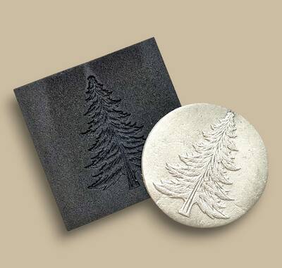 Doku transfer matı Single Pine Tree-2; 8x8 cm