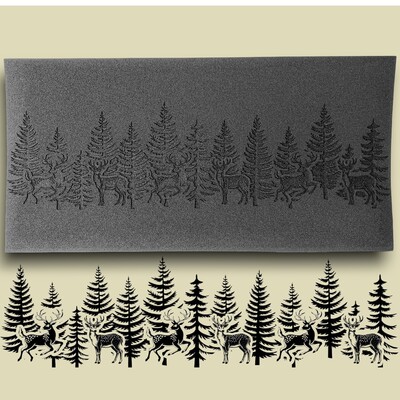 Paku Malzeme - Doku transfer matı Winter Forest; 38x19 cm