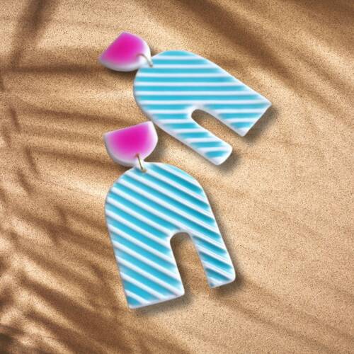Dokulu kauçuk mat STRIPES-2MM; 10*7 cm