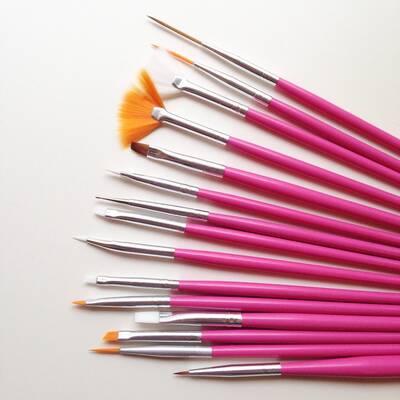 Fırça seti PEMBE; 15 parça