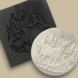 Foam transfer sheet Squirrel on Winterland-3; 8x8 cm - Thumbnail