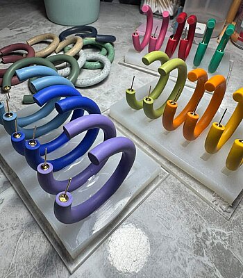 Hoop Holder silikon tutucu + akrilik tepsi seti; 10*7 cm (1)