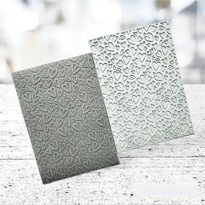 Texture Rubber Sheet FUNKY HEARTS; 10*7 cm Texture Rubber Sheet FUNKY HEARTS; 10*7 cm