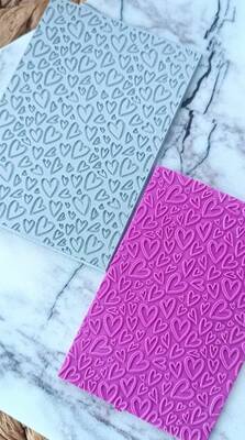 Texture Rubber Sheet FUNKY HEARTS; 10*7 cm Texture Rubber Sheet FUNKY HEARTS; 10*7 cm