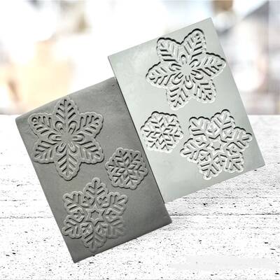 Kauçuk doku SET of SNOWFLAKES-3; 10*7 cm