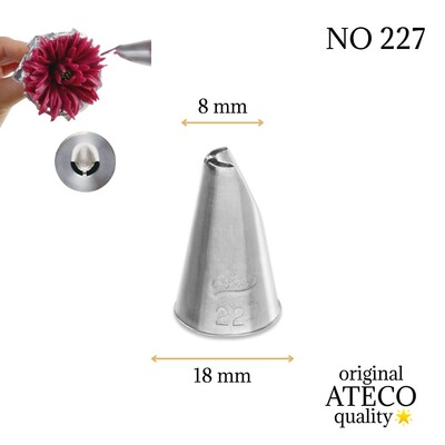 Ateco - Krema sıkma duy ucu Krizantem no: 227 (8 mm ağız çapı)