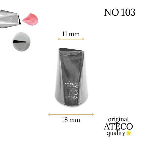 Krema sıkma duy ucu no: 103 düz petal (11 mm ağız çapı)